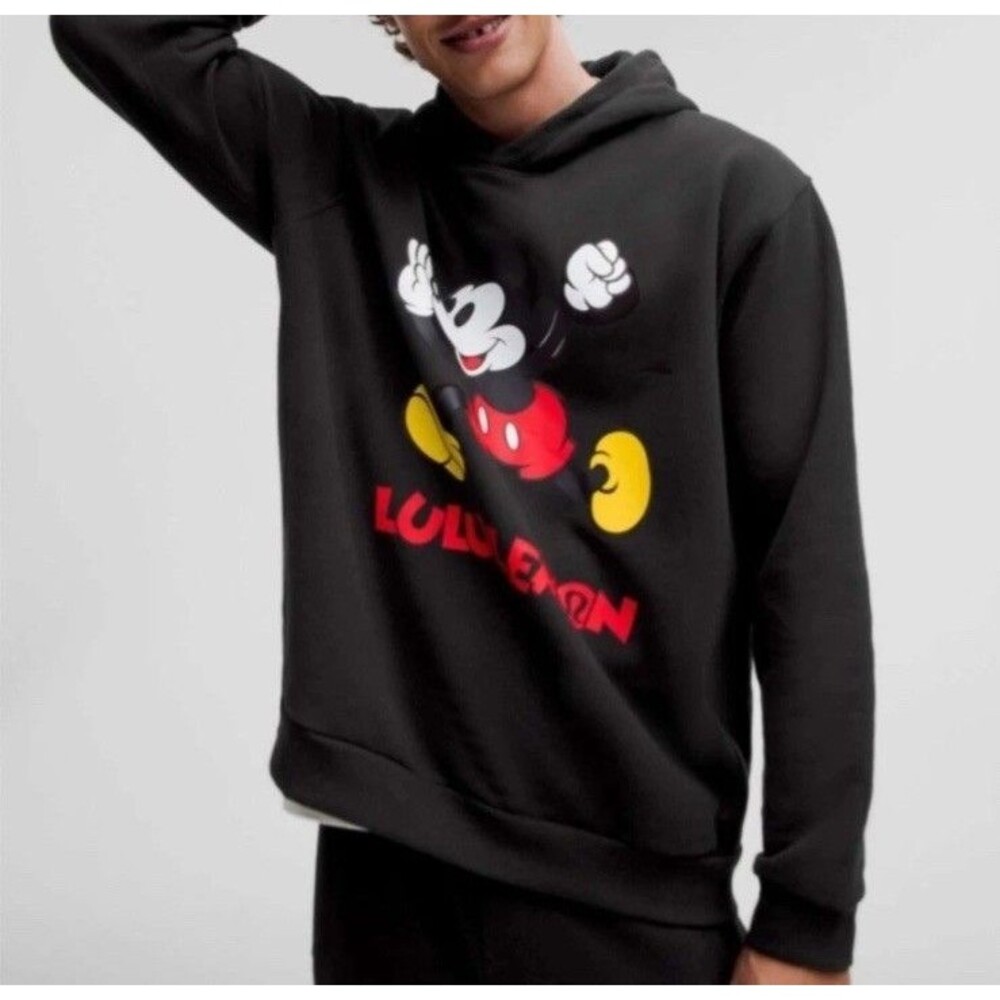 Disney Lululemon Mickey Steady State Hoodie Mens XL Sweatshirt Black Womens New - Picture 2 of 8